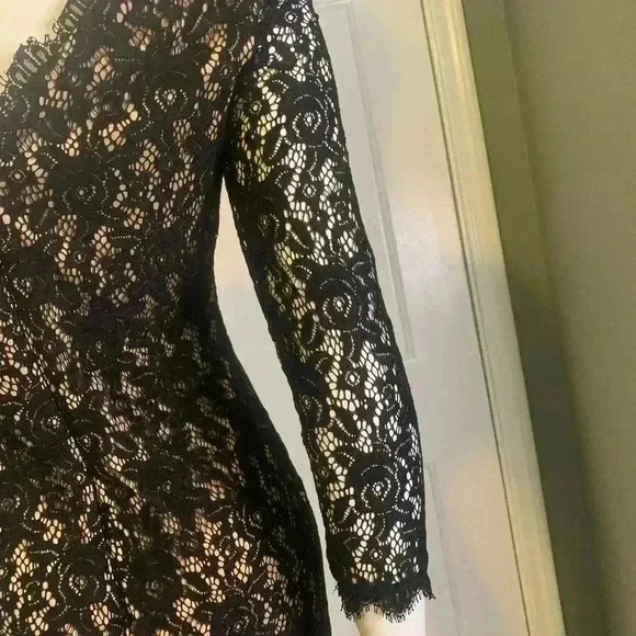 Eliza J Dress Womens 4 Black Lace Overlay Knee Length Event Party Sheath #304 - Picture 12 of 12